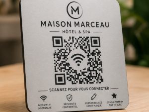 Plaque QR Code WiFi personnalisée – Design premium pour professionnels